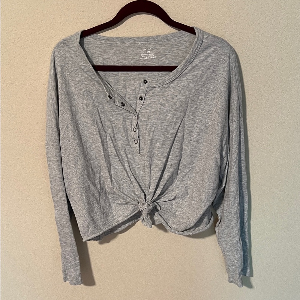Aerie Long Sleeve Gray Shirt